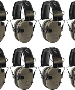 Walker's Razor Slim Ultra Low Profile Compact Design Adjustable Range Shooting Hunting Hearing Protection Electronic Earmuffs (FDE Patriot Version) 8-Pack