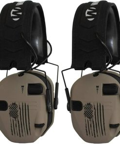 Walkers Razor Slim Electronic Shooting Muffs (2-Pack, US Flag-FDE) (2 Items)