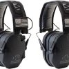 Walkers Razor Shooting Muff (Don’t Tread On Me Yellow) (2-Pack) Bundle with Walkie Talkie (2-Pack), Glasses (2-Pack) and Microfiber Cloth (2-Pack) (8 Items) 3