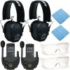 Walkers Razor Slim Electronic Muff (MultiCam Camo Gray) Bundle with Tactical/Hunting Walkie Talkie, Sport Shooting Glasses and Microfiber Cleaning Cloth Bundle (4 Items) 3