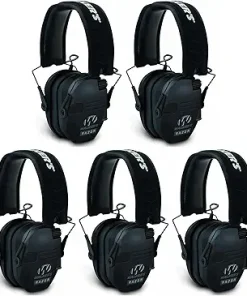 Walkers Razor Slim Electronic Shooting Muffs 5-Pack Bundle, Black (5 Items)