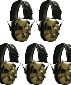 Walkers Razor Slim Electronic Shooting Muffs 5-Pack Bundle, Multi Cam Camo Tan (5 Items)