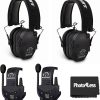 Walker’s Razor Slim Quad Electronic Earmuffs with Bluetooth Technology (FDE) Bundle with Razor Walkie Talkie Attachment, Gel Ear Pad (Black), Sport Shooting Glasses, and Cleaning Cloth (5 Items) 3