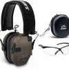 Walker’s Razor Slim Electronic Muff (MultiCam Camo Tan) Bundle with Walkie-Talkie Attachment, Shooting Glasses and Cleaning Cloth (4 Items) 4