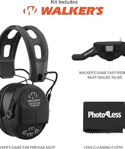 Walker’s Rechargeable Lightweight Range Electronic Slim Firemax Digital Muff Earmuffs Bundle FireMax Muff Walkie Talkie 2