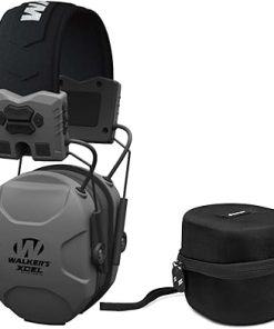 Walkers XCEL 500BT Digital Electronic Muff with Voice Clarity and Bluetooth with Shooting Hearing Protection Case Bundle (2 Items)