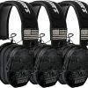 Walkers Razor Patriot Series Hi-Gain Omnidirectional Microphone Adjustable Range Shooting Hunting Hearing Protection Electronic Earmuffs (Kryptek Camo) (3-Pack)
