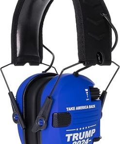 Walker’s Razor Slim Shooting Earmuffs -Take America Back Series (Trump 2024) Bundle with Tactical/Hunting Walkie Talkie Attachment, Glasses, Hearing Protection Case, and Cleaning Cloth (4 Items) 2