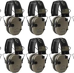 Walker's Razor Slim Ultra Low Profile Compact Design Adjustable Range Shooting Hunting Hearing Protection Electronic Earmuffs (FDE Patriot Version) 10-Pack