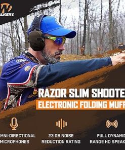 Walker’s Razor Slim Shooter Electronic Hunting Folding Hearing Protection Earmuffs w/ 23dB Noise Reduction & Sound Amplification, Tan Patriot (4 Pack) 2